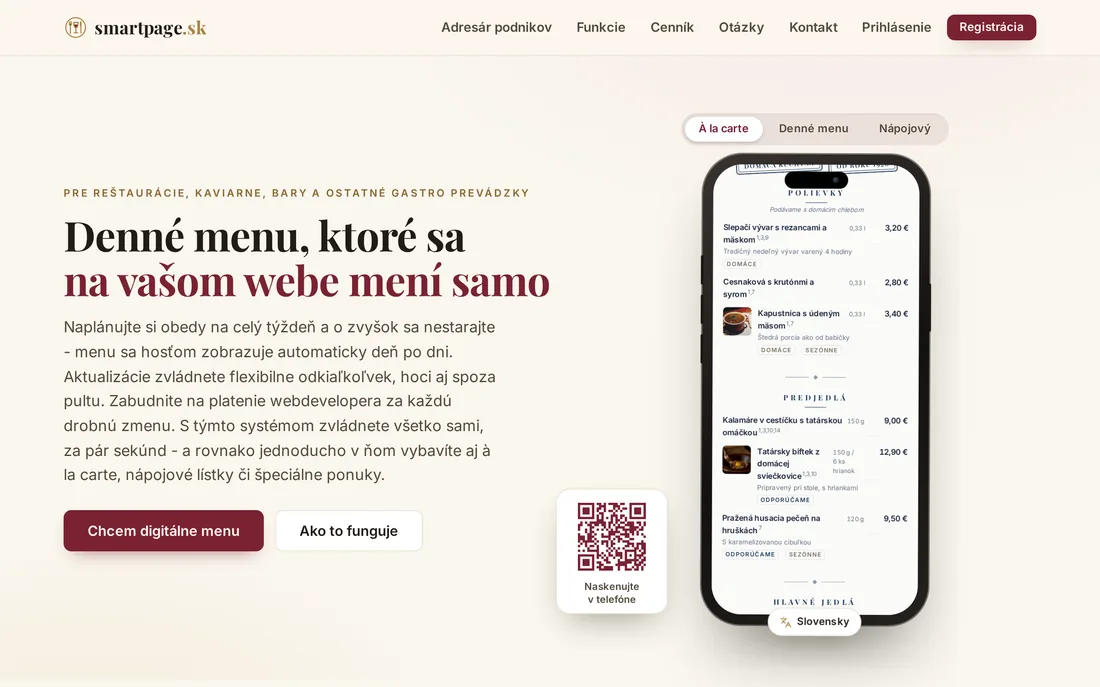 Náhľad webu smartpage.sk