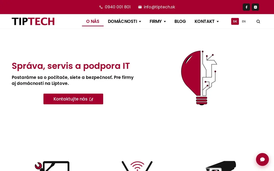 Náhľad webu tiptech.sk